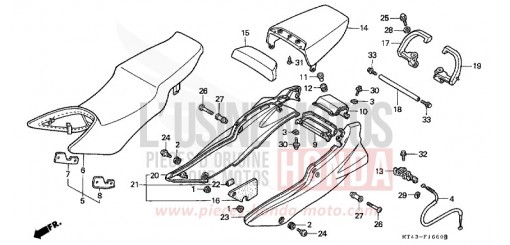 SIEGE/CAPOT ARRIERE (VFR750FL/FM/FN/FP) VFR750FM de 1991